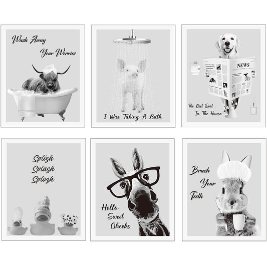 6PCS wall decoration set, suitable for living room and bedroom. Simple and elegant, with cute little animals as vivid decorative items.