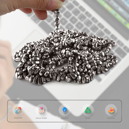 Magnetic Balls Putty Puzzle Anxiety-Stress Relief Toy Desk Fidget Toys Magnetic Stones 500P Silver