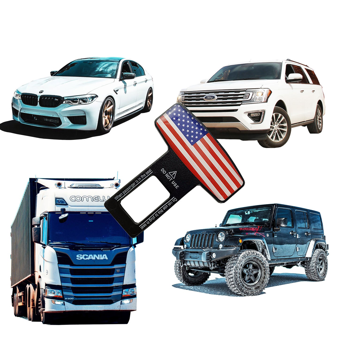 Seat Belt Clip, 2PCS Upgraded Seatbelt Clip, Car Supplies Seat Belt Clip Safety Belts Buckle，Universal for Most Vehicles（National flag))