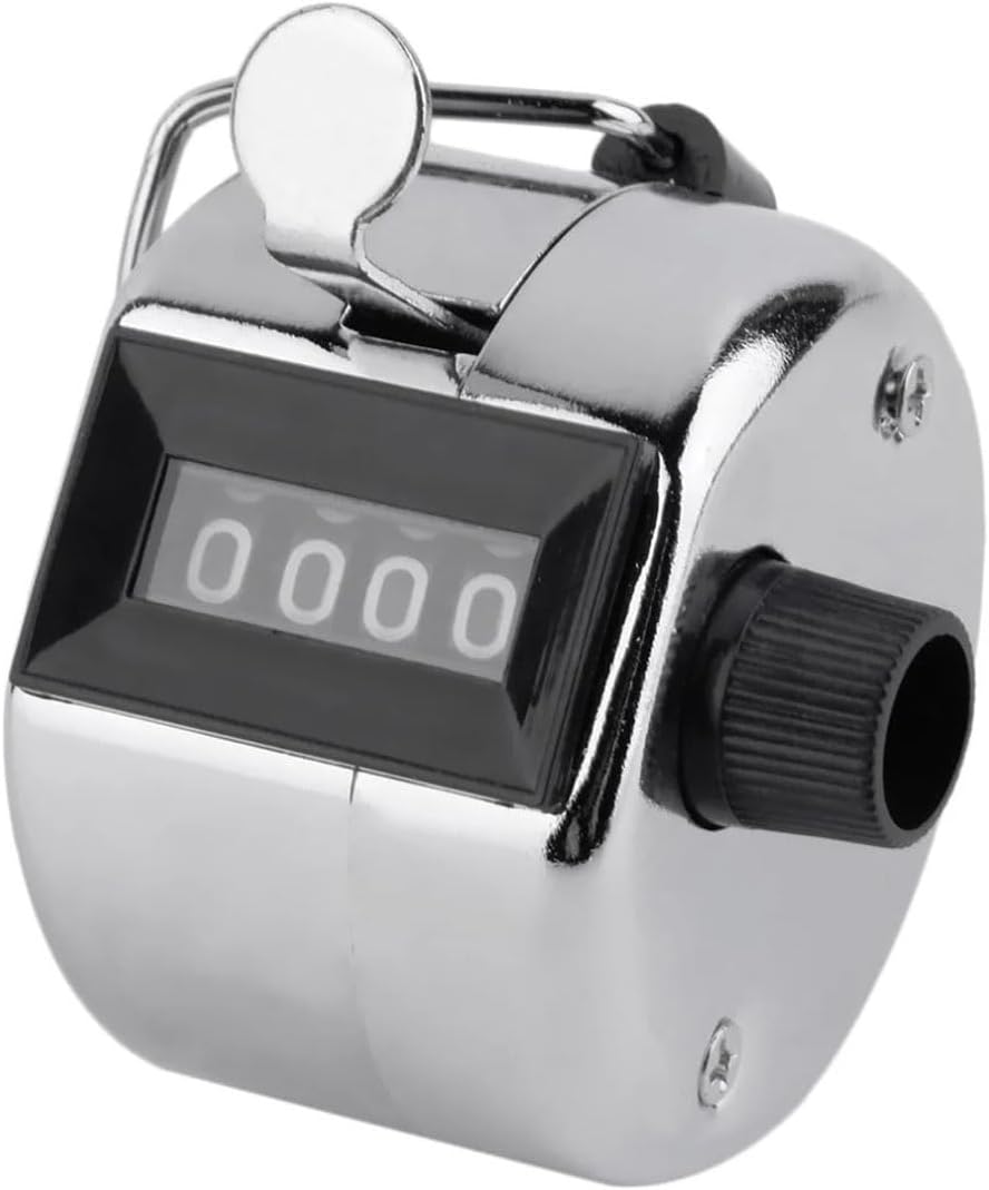 Clicker Tally Counter Handheld 4-Digit Mechanical Pitch Counter for Counting Numbers Inventory Coaching Golf Sports Events