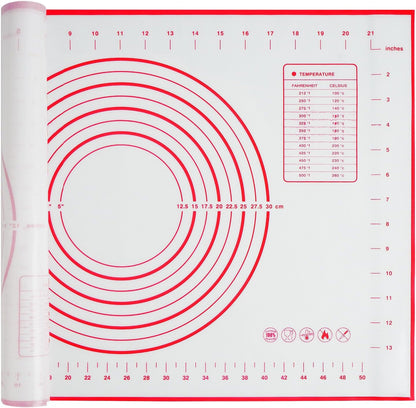 Silicone Baking Mat, 16" x 24" - Non-Slip Pastry Mat for Rolling Dough, Pie Crust & Fondant, Oven Liner with Measurement