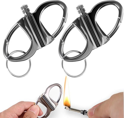 Keychain Lighter, Permanent Match Infinity Kerosene Refillable Lighter, Gift Outdoor Emergency Life Saving Equipment