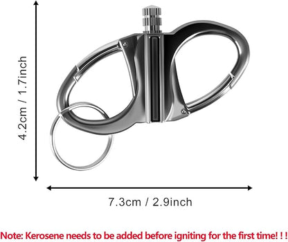 Keychain Lighter, Permanent Match Infinity Kerosene Refillable Lighter, Gift Outdoor Emergency Life Saving Equipment