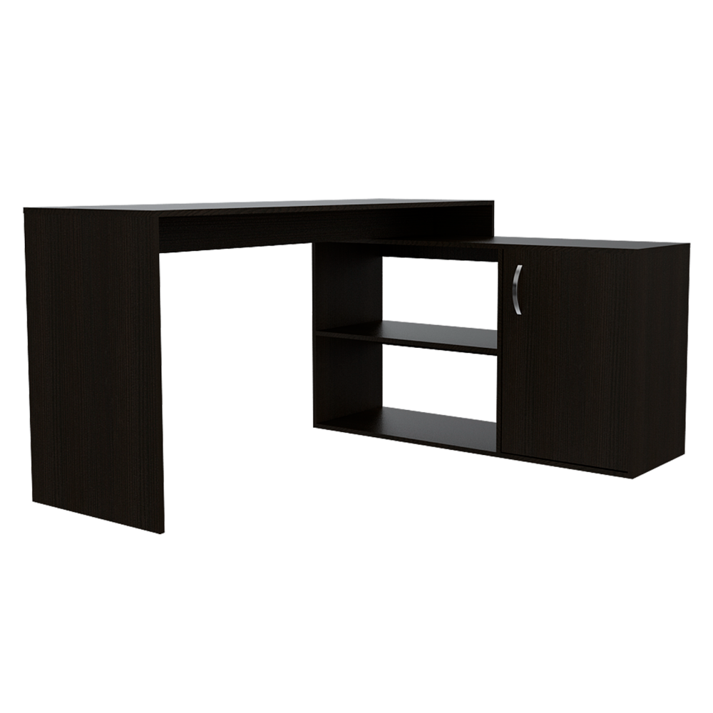 Modern L-Shaped Computer Desk with Open&Closed Storage,L Shaped Home Office Desk with Storage Cabinet Shelves