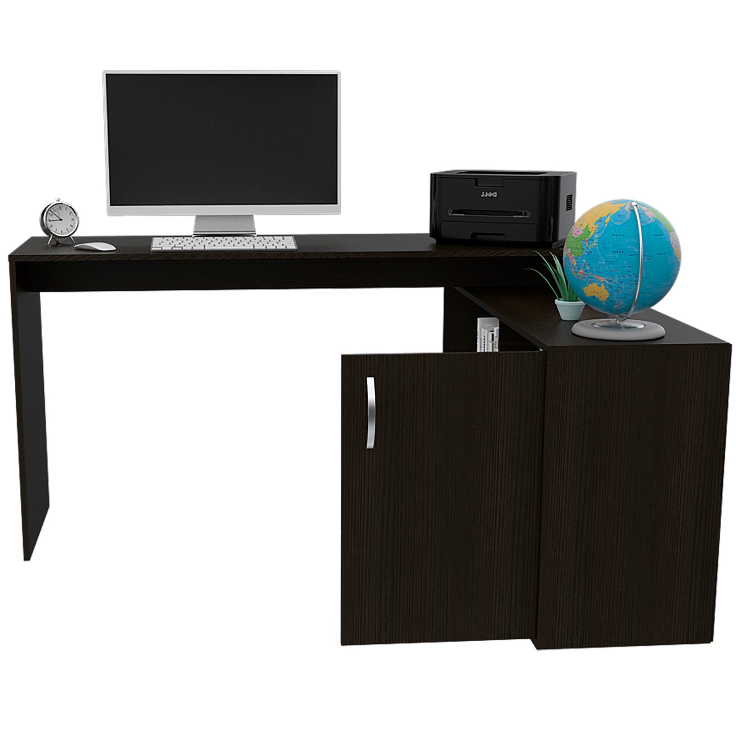 Modern L-Shaped Computer Desk with Open&Closed Storage,L Shaped Home Office Desk with Storage Cabinet Shelves