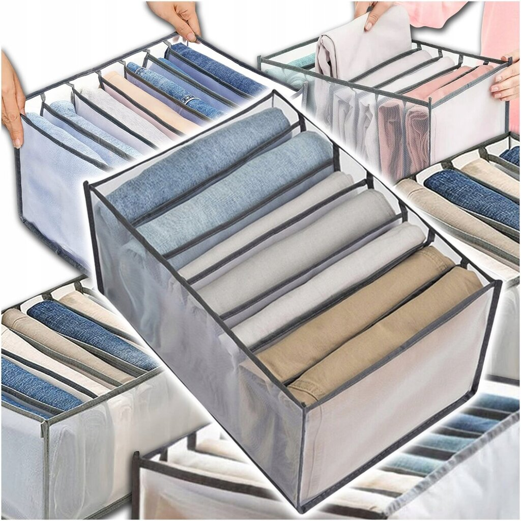 4 pieces Clothing Storage Organizer for Bedroom – Fabric Drawer Divider Box for Wardrobe, Mesh Storage Bin for Jeans and Clothes.