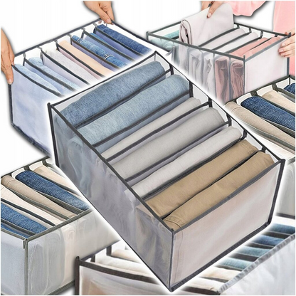 4 pieces Clothing Storage Organizer for Bedroom – Fabric Drawer Divider Box for Wardrobe, Mesh Storage Bin for Jeans and Clothes.