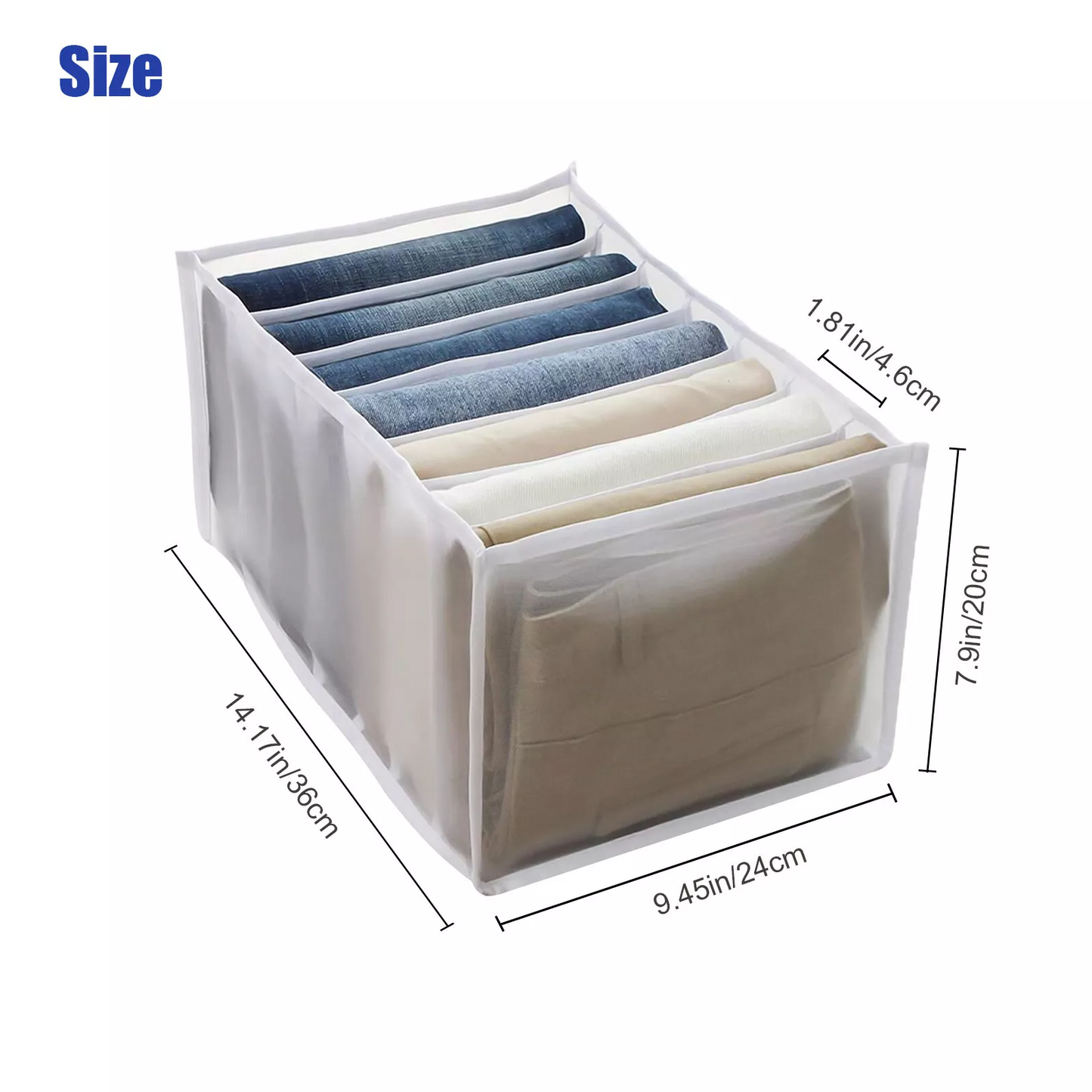 4 pieces Clothing Storage Organizer for Bedroom – Fabric Drawer Divider Box for Wardrobe, Mesh Storage Bin for Jeans and Clothes.