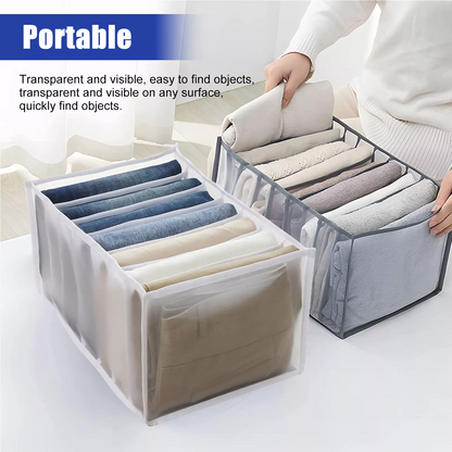 4 pieces Clothing Storage Organizer for Bedroom – Fabric Drawer Divider Box for Wardrobe, Mesh Storage Bin for Jeans and Clothes.