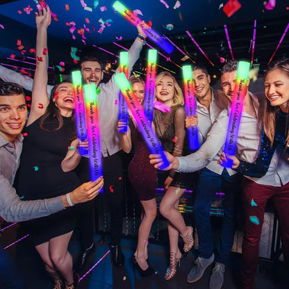 50PCS Foam glow sticks bulk,wedding glow sticks for reception props，white light-up sticks for adults wedding，light up foam sticks，party light sticks pack,light sticks for parties bulk.