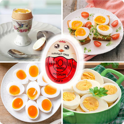 Egg Timer for Boiling Eggs, Soft Medium Hard Boiled Egg Timer That Changes Color When Done, No BPA, Basics line, Red, Pack of 2