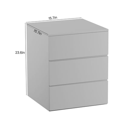 Press Type Nightstand with three drawers(Gray)