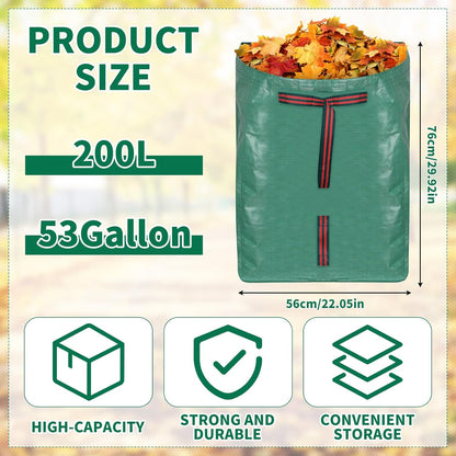 Leaf Collector Large Yard Dustpan - 53 Gallon Leaf Bags Leaves Collector Reusable Yard Waste Bags for Lawn Care, Camping & Recycling