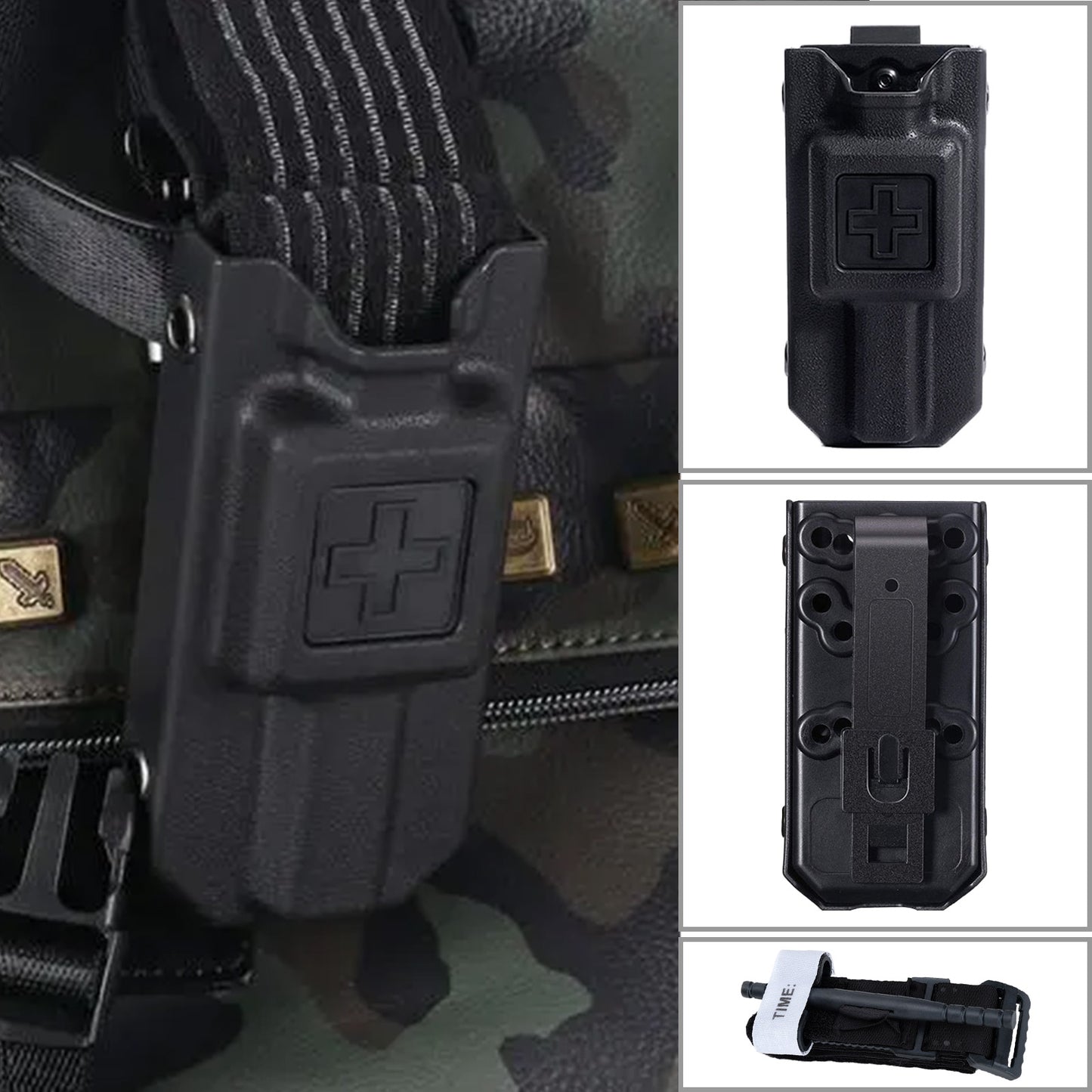 Tourniquet Holder, Tourniquet Case Compatibility with Tourniquet Gen 7, Adjustable Molle Tourniquet Pouch Mounting Adapter Fits up to a 2.3" Belt. (1 Pack)