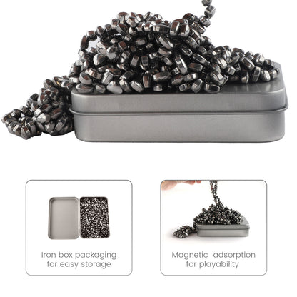 Magnetic Balls Putty Puzzle Anxiety-Stress Relief Toy Desk Fidget Toys Magnetic Stones 500P Silver