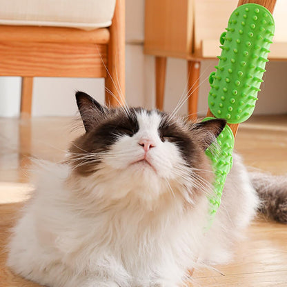 Cat Scratching Interactive Leg Wrap Grooming Tool for Kitty Massage Corner Silicone Wall-Mounted Scratcher Fun Pet Scratch Pad Toy (2 Yellow+2 Green)
