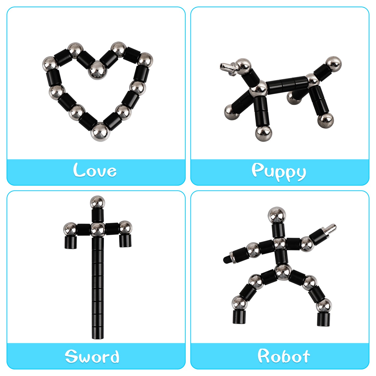 Fidget Pen,Magnetic Pen,Cool 0.5mm Ballpoint Pen,Fun Stress-Relieving Multifunction Writing Pen Creative Gift for Adult or Friends (Black)