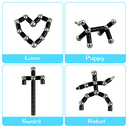 Fidget Pen,Magnetic Pen,Cool 0.5mm Ballpoint Pen,Fun Stress-Relieving Multifunction Writing Pen Creative Gift for Adult or Friends (Black)