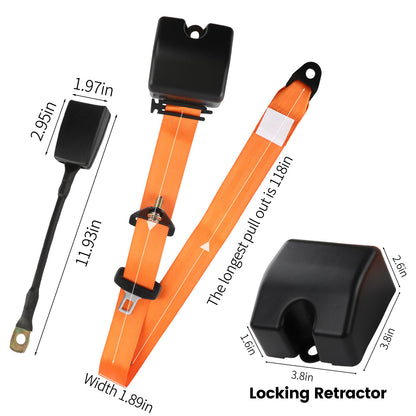 2 Set Universal 3pt Adjustable Retractable Lap Suitable for Modification Belts Kit for Go Kart,Club Golf Cart,Van,UTV,VR, Buggies, Minivan,Pickup and Truck