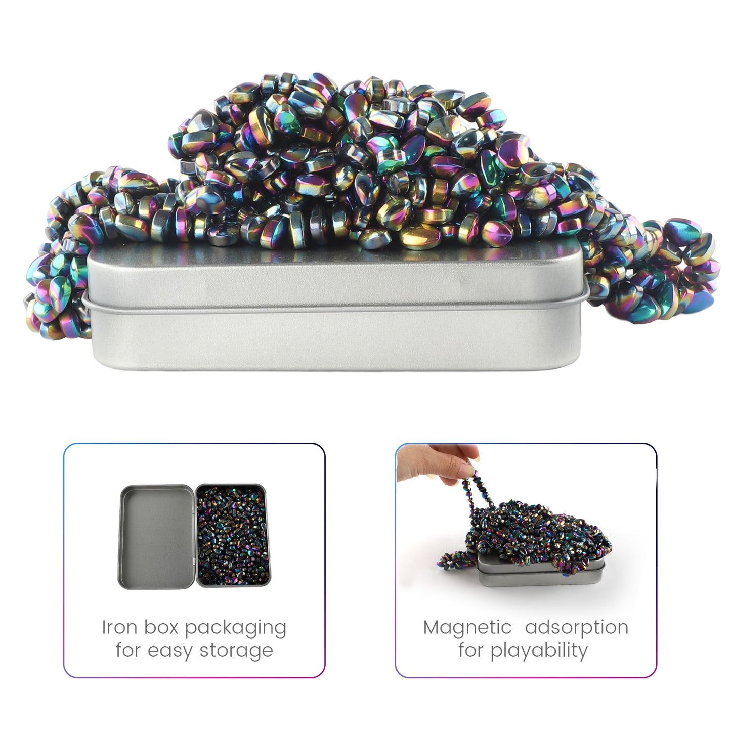 Magnetic Balls Fidget Toys Adults 1002PCS Mini Magnetic Putty Desk Magnetic Beads Desk Toys for Office with Rectangular Box