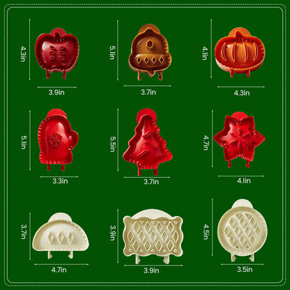 9PCS Mini Hand Pie mould Hand Pie Maker Mini Pie mould One Press Pie Set Pocket Pie Press Set Dough Press Tool forBaking Supplies