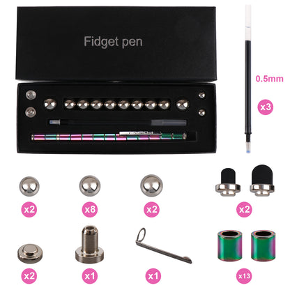 Fidget Pen,Magnetic Pen,Cool 0.5mm Ballpoint Pen,Fun Stress-Relieving Multifunction Writing Pen Creative Gift for Adult or Friends (Multicolor)