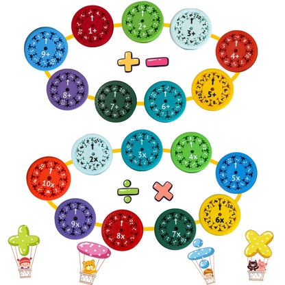 Math Fidget Spinner,Number Round Math Fidget Spinner for Children, Learn Addition&Subtraction& Multiplication & Division 18PCS