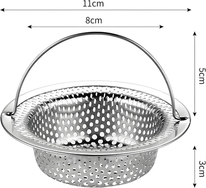 2 Pack Stainless Steel Sink Strainer Basket, Fine Mesh Drain Protector for Kitchen, Anti-Clog Rustproof Design, Dishwasher Safe Heavy Duty