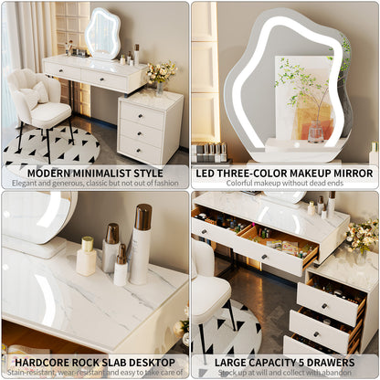 Modern Classic Makeup Vanity Set for Girls Women (White)