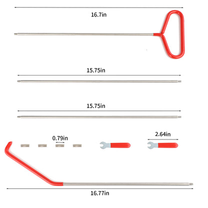 65 inch Long Pick Up Tool, Multi-Function Portable Durable Adjustable Length 65" Long Pin Puller Hook,Solid Steel Wheel Pin Puller Long Reach Tool Pin