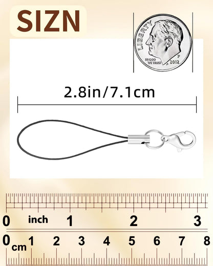 200Pcs Phone Charms Strap with Lobster Clasp Lanyard Straps,Lariat Lanyard Charms Pendant Clasp for Cell Phone USB Keychains DIY Jewelry Accessories