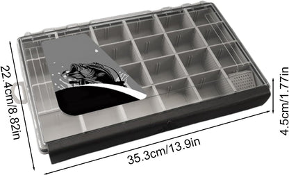 Fishing Tackle Box - Angling Gear Divided Storage - Heavy Duty Sealing Fishing Tackle Box Lure Organizer for Travel and Camping