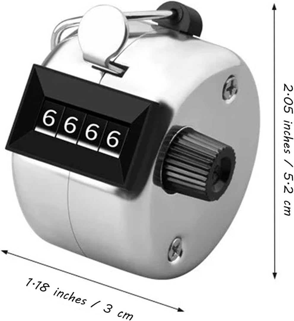 Clicker Tally Counter Handheld 4-Digit Mechanical Pitch Counter for Counting Numbers Inventory Coaching Golf Sports Events
