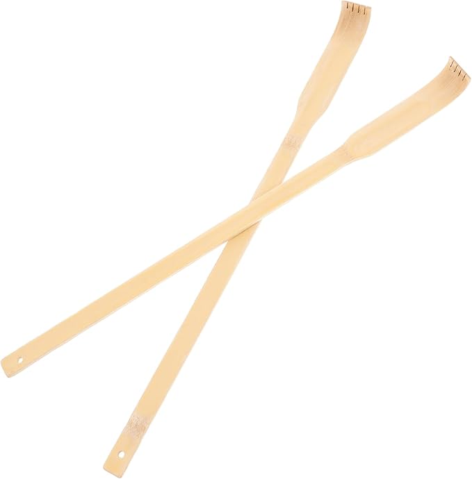 2pcs Traditional Bamboo Back Scratcher Long Handled Massager Stick Claw Back Scratcher for Elderly Home Use