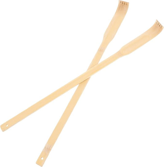 2pcs Traditional Bamboo Back Scratcher Long Handled Massager Stick Claw Back Scratcher for Elderly Home Use