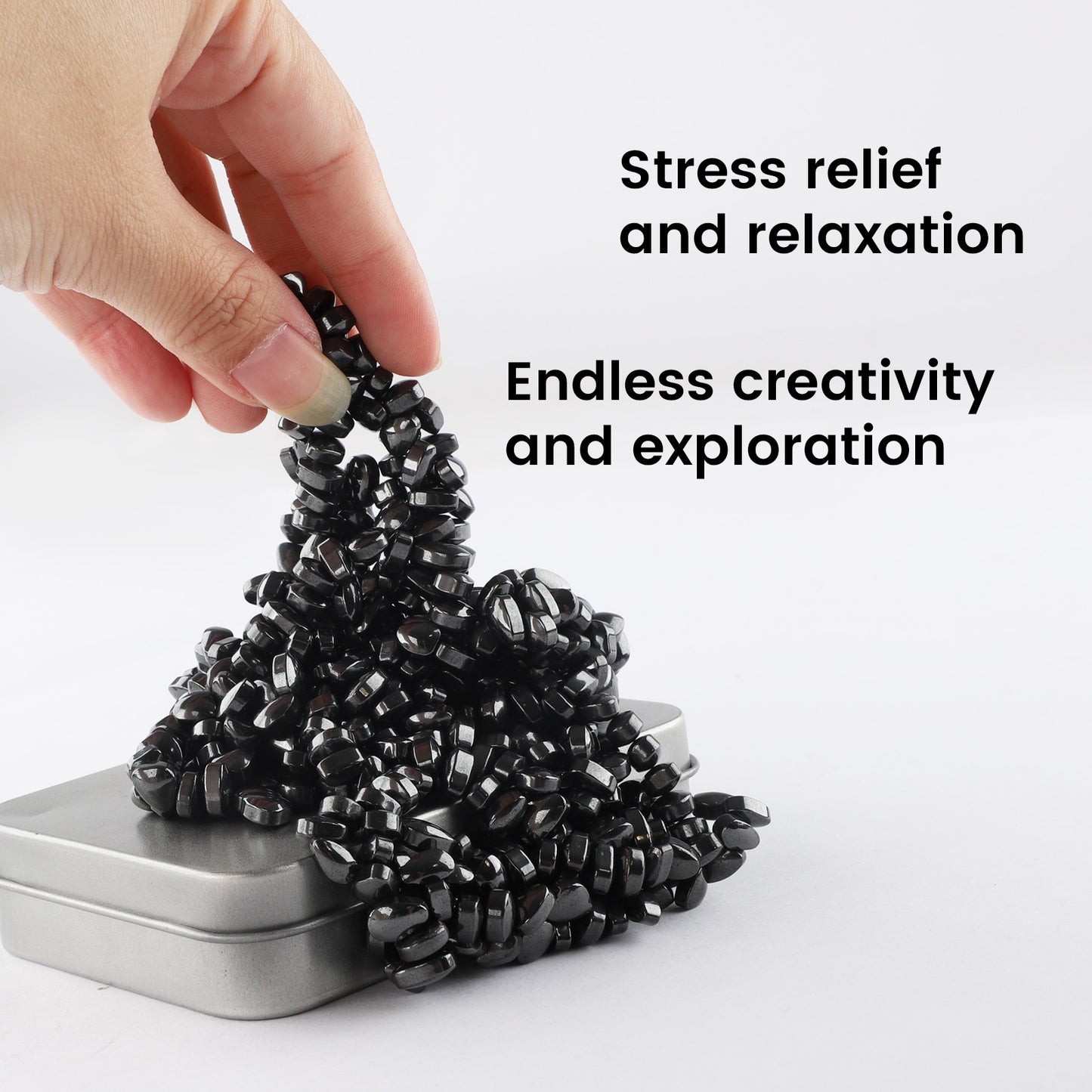 Magnetic Balls Putty Puzzle Anxiety/Stress Relief Toy Desk Fidget Toys Magnetic Stones 500P Black