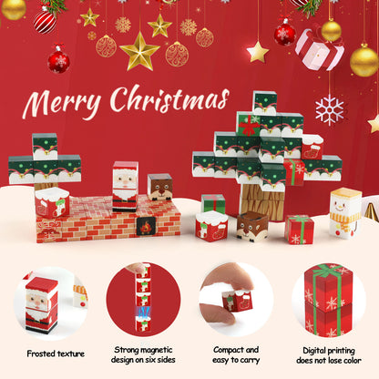 Magnetic Blocks |  Sensory Christmas Magnetic Tiles Building Cubes 2025 Upgraded STEM Game Toys for Toddlers | Christmas Birthday Gifts for Boys & Girls Ages 3-4, 5 6 7 8 9 10 11 12