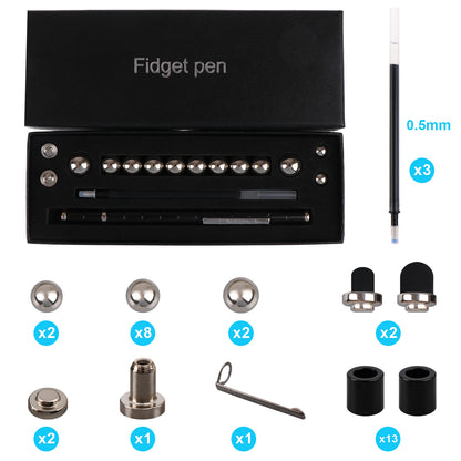 Fidget Pen,Magnetic Pen,Cool 0.5mm Ballpoint Pen,Fun Stress-Relieving Multifunction Writing Pen Creative Gift for Adult or Friends (Black)