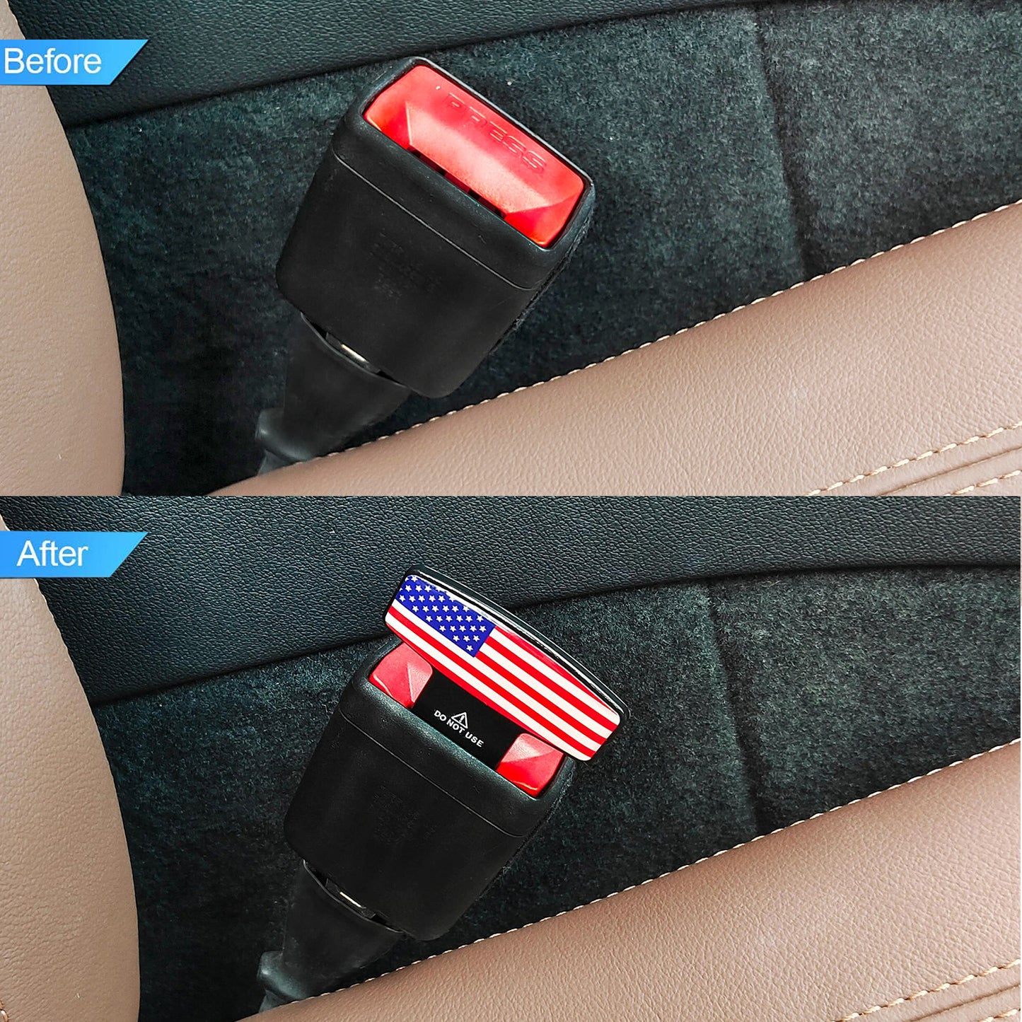 Seat Belt Clip, 2PCS Upgraded Seatbelt Clip, Car Supplies Seat Belt Clip Safety Belts Buckle，Universal for Most Vehicles（National flag))