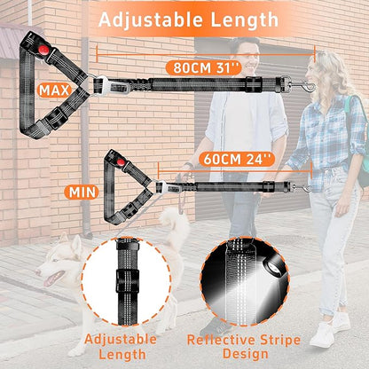 2 Piece Set Dog Seat Belt Retractable Dog Car Seatbelts Adjustable Pet Seat Belt for Vehicle Headrest Restraint Adjustable Heavy Duty & Elastic & Durable Car Harness for Dogs