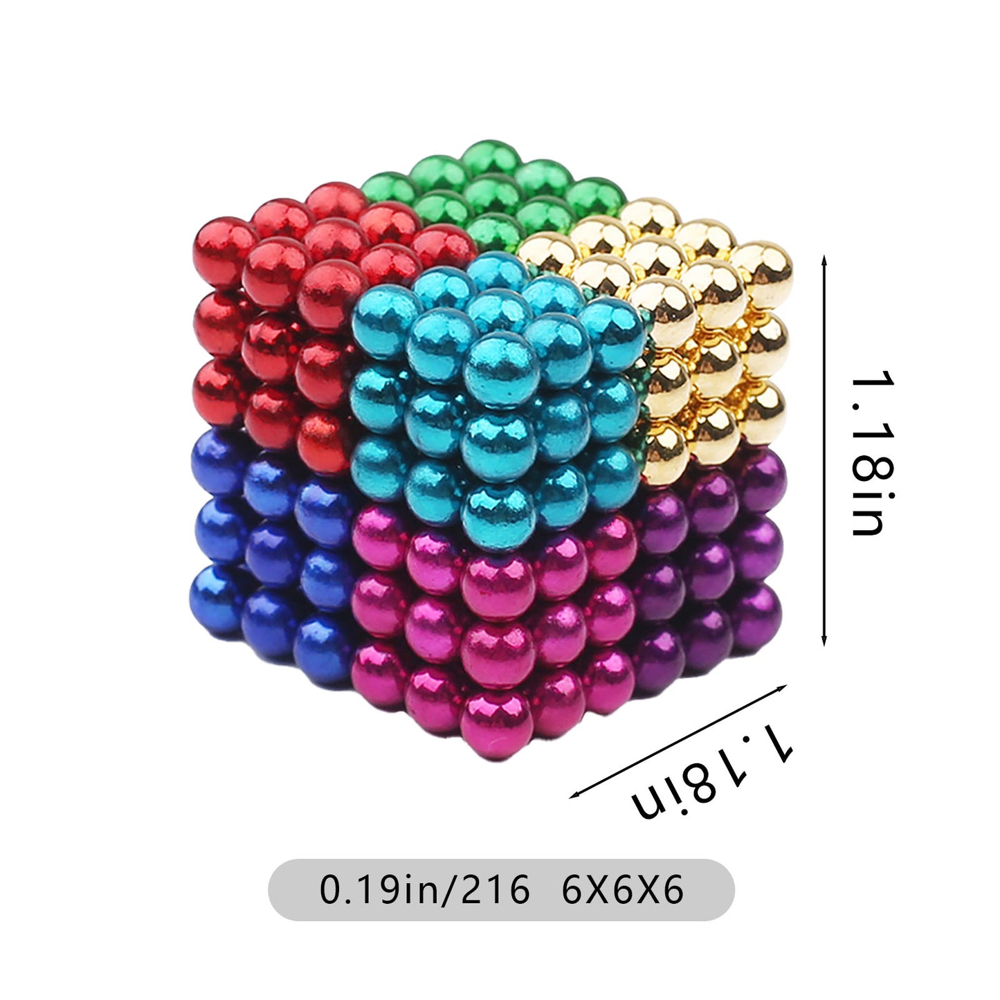 Magnetic Putty Balls for Teenager Adults, Creative 3D Versatile Beads，Fidget Toy Stress Reliever Magnet Slime Beads 216Pcs