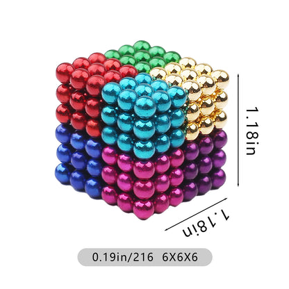 Magnetic Putty Balls for Teenager Adults, Creative 3D Versatile Beads，Fidget Toy Stress Reliever Magnet Slime Beads 216Pcs