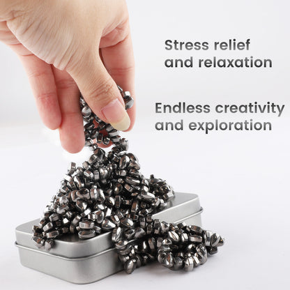 Magnetic Balls Putty Puzzle Anxiety-Stress Relief Toy Desk Fidget Toys Magnetic Stones 500P Silver