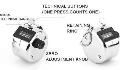 Clicker Tally Counter Handheld 4-Digit Mechanical Pitch Counter for Counting Numbers Inventory Coaching Golf Sports Events