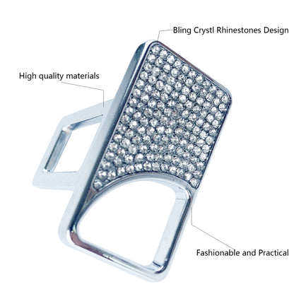 2 Pcs Seat Belt Pads Trim,Universal Car Accessories for Most Vehicles,L-shape(White diamond)