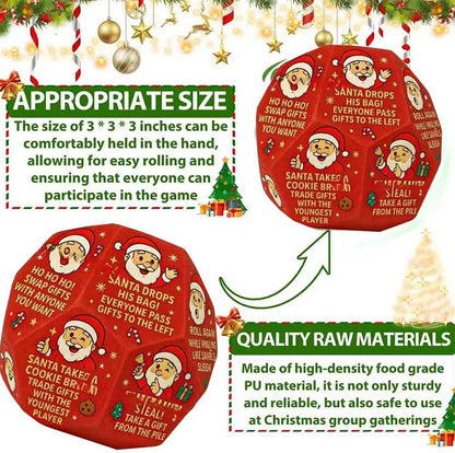 2PCS Christmas Swap Gift Exchange Dice, 3 * 3 inches Christmas Stocking Stuffers Exchange Gifts Dice Games with Friends and Family for Xmas, Birthday, Party, and Family Night, Holiday (Red)