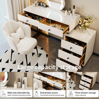 Modern Classic Makeup Vanity Set for Girls Women (White)