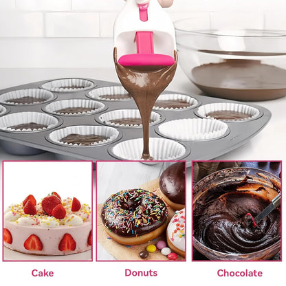 2 Pcs Cupcake Scoop Batter Dispenser - Easy-to-Use Cupcake Batter Scoop, Cupcakes, Pancakes, and Cookie Dough - BPA-Free, Dishwasher-Safe, and Perfect for Precise Batter Portioning