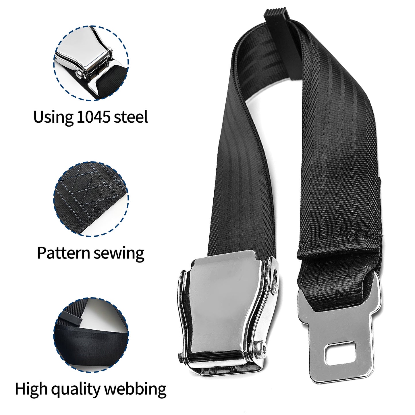Airplane Seat Belt Extender,Adjustable Airplane Seat Belt Extender 7-32" with Carry Case,FITS ALL Airlines