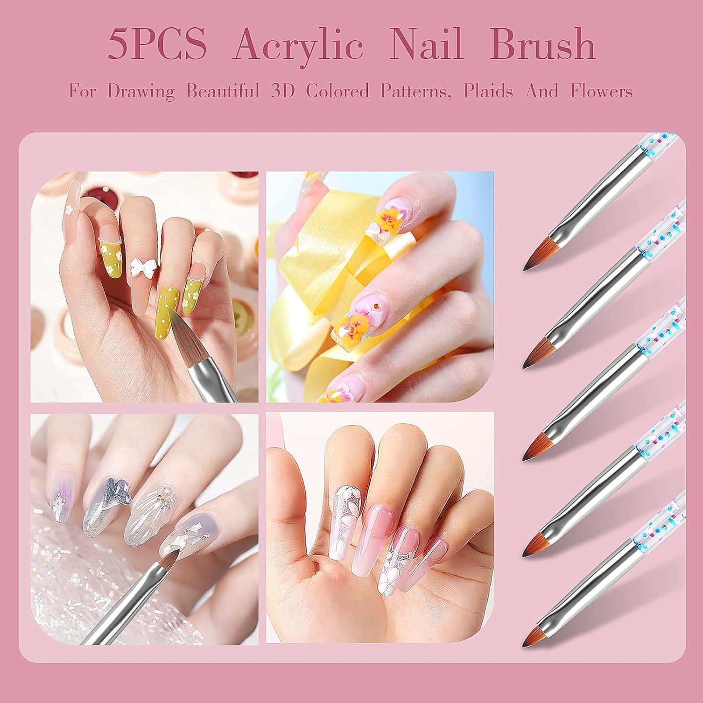 31pcs Nail Art Brushes, Nail Art Tool Set, Dotting Tools, Dust Brush,Striping Brushes for Long Lines, Drawing Pen For Gel Polish Design supply